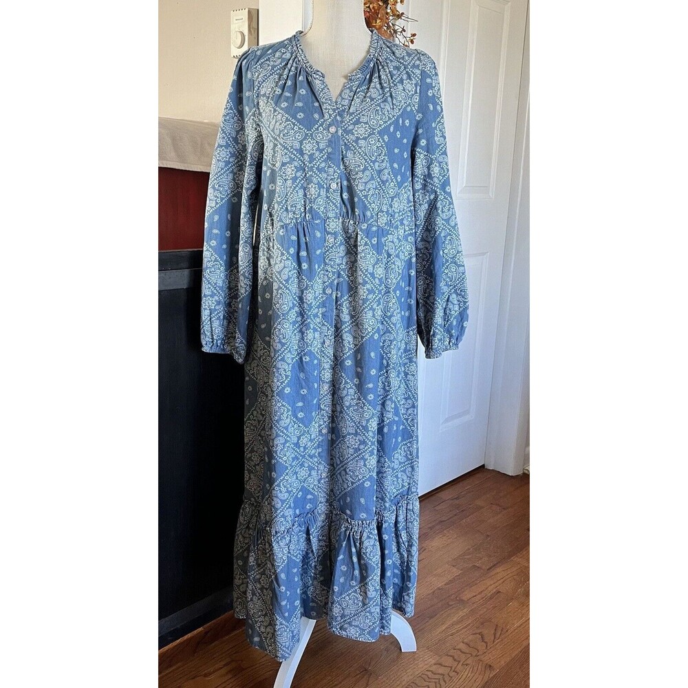 Daily Thread Maxi Dress Women Med Prairie Peasant Patchwork Tiered Cottagecore